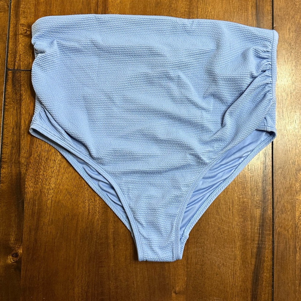 Old Navy Women’s High-Waisted Bikini Bottoms Blue Textured Size L